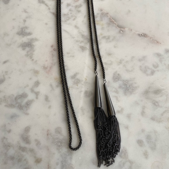 Kendra Scott Phara necklace. Gunmetal. NWOT - Picture 2 of 3